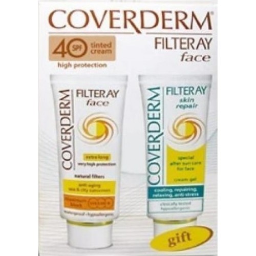 COVERDERM FILTERAY FACE SPF 40 TINTED soft brown (50ml) + FILTERAY SKIN REPAIR (50ml)