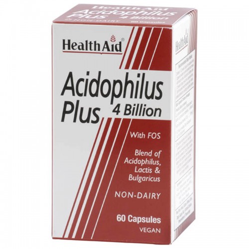 HEALTH AID ACIDOPHILUS PLUS 4 BILLION 60VEG