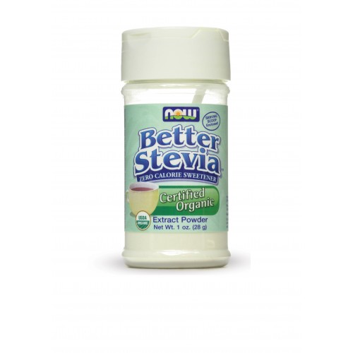NOW BETTER STEVIA WHITE EXTRACT PWD, ORGANIC 1 OZ - NOW FOODS