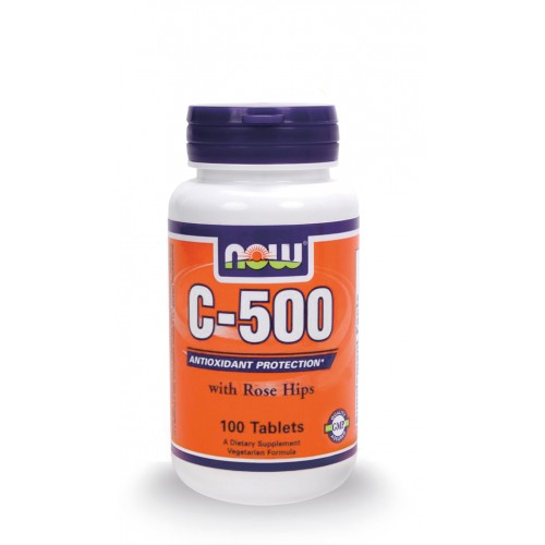 NOW C-500 W/ ROSE HIPS & BIOFLAVONOIDS 100 TABS
 - NOW FOODS