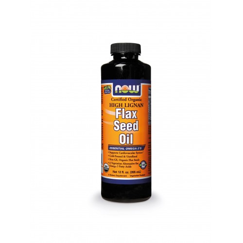 NOW FLAX SEED OIL - ORGANIC, VEGETARIAN 12 OZ
 - NOW FOODS